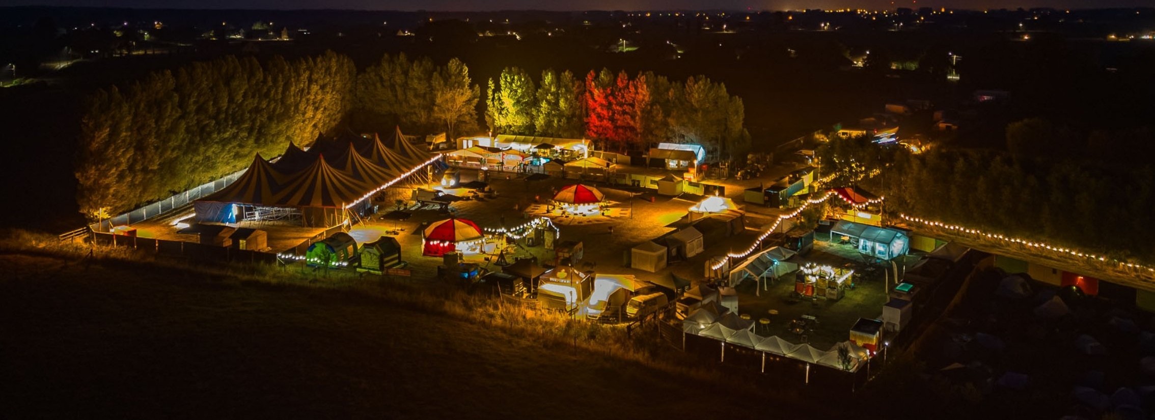 Festival grounds at night